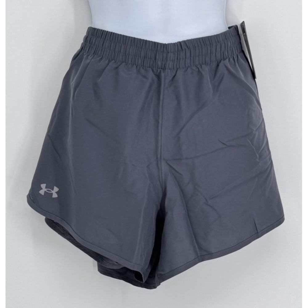 Under Armour XL Women Athletic Running Shorts Gray Elastic Waist Lightweight Gym